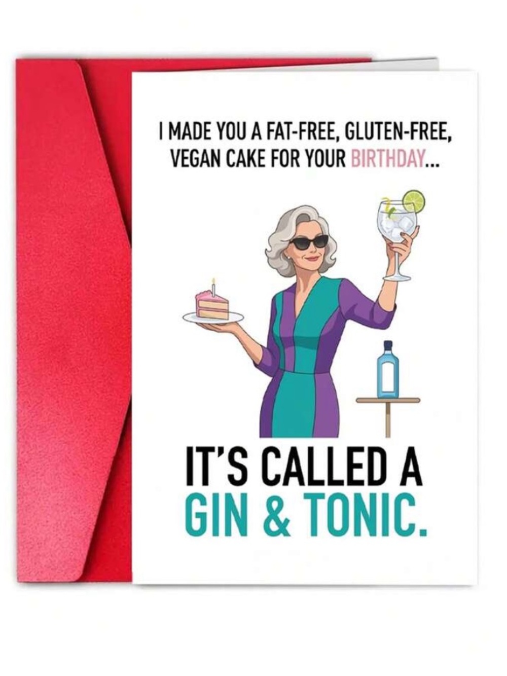 Humorous Birthday Card Gin & Tonic